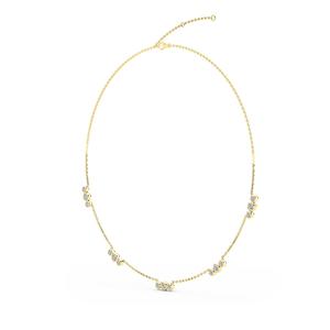 Collier élégant en or rose 9 carats avec diamants de laboratoire ronds, trio de pierres en grappe, 2,27 CTW - Product Image 5