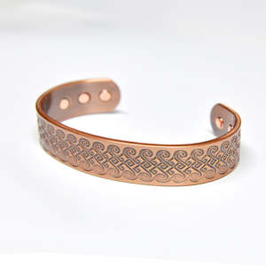 etching Antique <b>Copper</b> Plated Cuff <b>Bracelet</b> With Geometric Pattern Ethnic Style Unisex Jewelry healing wrist - Product Image 1