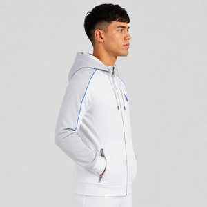 เสื้อฮู้ดผู้ชายลำลอง ผ้าฝ้าย 100% แบบสวมหัว  โลโก้สั่งทำได้  ดีไซน์ซิป  ทรงหลวมพอดีตัว  ผ้าฟลีซสำหรับฤดูหนาว  เนื้อผ้ากันหนาว  รับผลิตแบบ OEM - Product Image 3