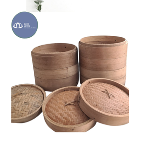 BEST SELLER Panier vapeur en bambou écologique à 2 niveaux, compatible induction, vente en gros - Product Image 1