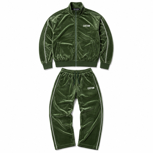 Ensemble de survêtement sportif personnalisé pour hommes avec couleurs et placement de logo personnalisables, veste et pantalon assortis - Product Image 3