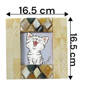 Cadre photo vertical carré en MDF décoratif FAIZA CRAFT FC-9219 avec incrustation d'os, étanche, impression UV personnalisée, luxe, pour table de salon - Product Image 5