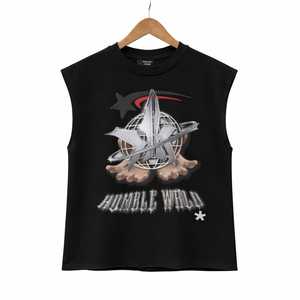 High-quality 100% Cotton <b>Knitted</b> Acid-washed Men's Regular Fit Punk-style Summer Vest Retro Custom-made Streetwear tank Top - Product Image 2