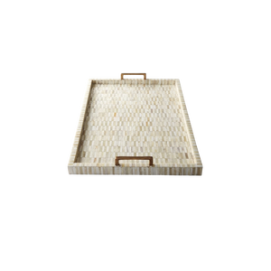 Bandeja de Servir Cuadrada de Lujo con Incrustaciones de Hueso para Otomana y Mesa de Centro, Bandeja Decorativa Hecha a Mano - Product Image 3