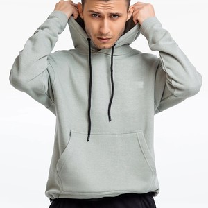 Men's <b>grey</b> Hooded <b>Sweatshirt</b> Knitted Regular Fit Casual Autumn Hoodie Solid Color Pocket Design - Product Image 4