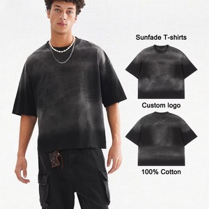 Camiseta de Manga Corta para Hombre con Cuello Redondo, Lavado Ácido, 100% Algodón, Secado Rápido, Ropa Deportiva de Verano, Tejido Ecológico - Product Image 2