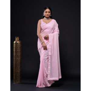 Ensemble Saree de soirée pour femmes de designer avec séquence de bordure de passepoil ornée - Product Image 3