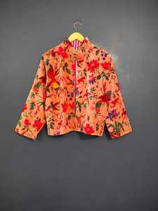 Vestido Casual de Terciopelo Estilo Chino, Chaqueta con Cuello Mandarín, Estampado Floral, Manga Larga, Corte Holgado, Ropa Casual de Primavera - Product Image 2