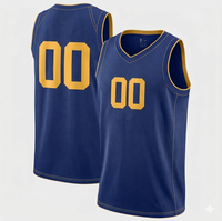 Maillot de basket-ball en tissu mesh respirant de haute qualité, col rond, taille plus, polyester, logo imprimé par transfert thermique sur le devant, nom de l'équipe