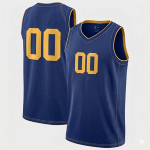 Maillot de basketball grande taille en polyester respirant de haute qualité avec col en V et tissu maillé, impression par sublimation, logo avant, service OEM - Product Image 1