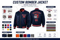 Veste coupe-vent bomber sport personnalisée, broderie frontale, extérieur en polyester brillant, ourlet côtelé, fournisseur d'uniformes de club, catalogue