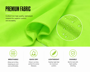 Shorts de bain pour hommes vert fluo à séchage rapide, légers, imprimés, avec cordon de serrage et taille élastique, pour la plage et l'été - Product Image 3