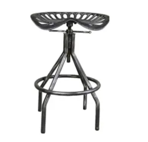 New Best Classic Design Rustic Industrial Farmhouse Tractor Seat Counter Height Adjustable Bar Stool Cast Iron Swivel Stool