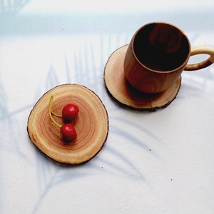 Taza de té de la tarde de madera de Acacia hecha a mano de alta calidad, juego de café y té de diseño minimalista con posavasos y cuchara - Product Image 4