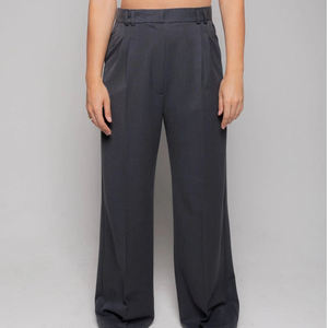 Wholesale High Quality Custom Logo New Design Lightweight High-Waist Linen Streetwear Style <b>Trouser</b> <b>Drawstring</b> <b>Trouser</b> For Women - Product Image 6