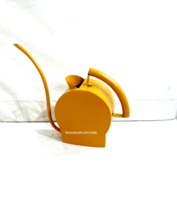 New Shape Design Sunny Yellow Finish Solid 1.3L Capacity High Quality Solid Steel iron Watering Can Indoor Use bulk - Product Image 1