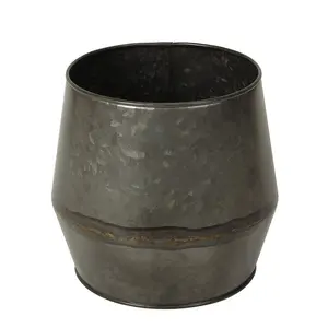 Galvanized Metal Natural Round Planter Pot Table top Garden and Home for plantation with customizable size