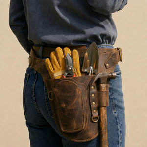 Ceinture porte-outils de fleuriste en cuir multi-compartiments pour jardinage, pochette de coupe de fleurs, fabricant OEM ODM sur mesure à vendre - Product Image 3