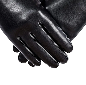 Gants en cuir véritable de haute qualité, style uni, doublure chaude, vente en gros (20 paires) - Product Image 3