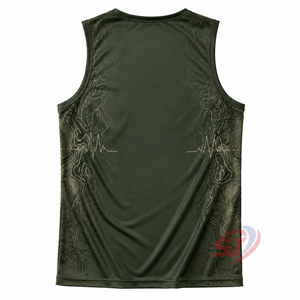 <b>Men</b>’s Topographic Print Sports Tank Top Lightweight Quick Dry Running <b>Singlet</b> Supplier - Product Image 2