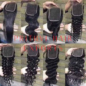 Prithvi Hair Exports HD Lace 3X2 3X3 3X4 3X5 3X6 Fermetures et extensions de cheveux humains en brun Non-Remy pour toupet - Product Image 2