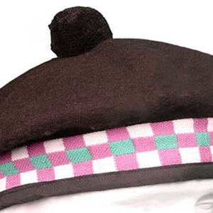 Chapeau écossais traditionnel fait main en laine marron, rose et turquoise, 100 % laine de haute qualité, modèle Balmoral Diced Hats 2026 - Product Image 5