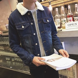 Fashion Classic Plus Size <b>Mens</b> <b>Fleece</b> Sherpa <b>Lined</b> Denim <b>Jacket</b> Wholesale Autumn Winter Casual Bomber <b>Jacket</b> Printed - Product Image 4
