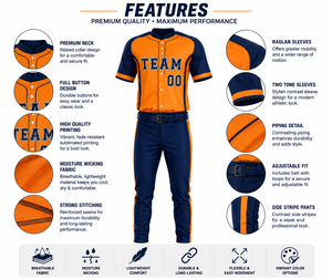 Contraste de couleurs, respirant, antibactérien, séchage rapide, uniforme de baseball, vêtements d'équipe, polyester, logo personnalisé, OEM - Product Image 5