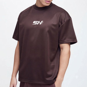 Oversized Crew Neckline Streetwear Gym T-<b>Shirt</b> Short Sleeve <b>100</b>% <b>Polyester</b> Breathable Eco-Friendly Indoor Outdoor Formal Casual - Product Image 1