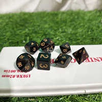 Ensemble de dés en corne de buffle noir authentique, forme naturelle, 7 pièces, DND, écologique, fait main, moderne, pour jeux de table à prix avantageux