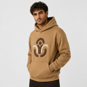 Sweat à capuche épais avec impression en relief, tissu lourd, graphismes dimensionnels et coupe décontractée pour un style streetwear premium. - Product Image 3