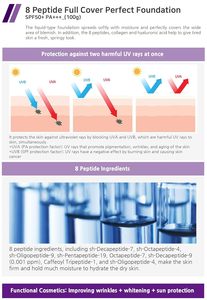 ENOUGH 8 Peptide Full Cover Perfect Waterproof Moisturizer Foundation SPF50+ PA+++ pour peaux sensibles - Product Image 6