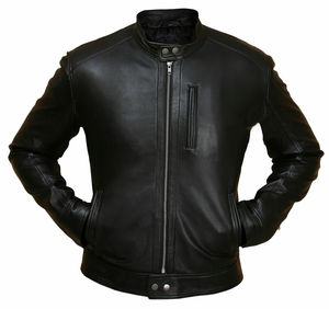 Chaqueta de cuero personalizada para hombre 2026, con capucha, mangas largas, cremallera, bolsillos, cuello alto, lona frontal y letras insertadas. - Product Image 1