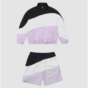 Conjunto Deportivo Personalizado para Hombre, Chaqueta Ligera de Nailon con Cierre, Impermeable, Cortavientos, Pantalones Cortos, 2 Piezas, Diseño de Parches, Primavera - Product Image 6