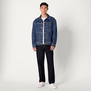 Chaqueta Vaquera para Hombre, Corte Regular, Algodón Lavado, Cierre de Botones, Estilo Casual Otoñal - Product Image 2