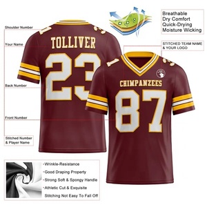 Nouveautés 2025 – Maillots de football américain unisexes respirants à manches courtes imprimés, prix abordable, pour adultes (toutes équipes) - Product Image 4