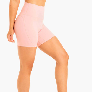 Nouveau design – Short de sport respirant et écologique pour femme, taille haute, grande taille, en tricot, avec cordon de serrage et poche zippée - Product Image 2