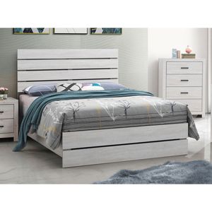 Letto a pannelli in legno Geary Coastal White Eastern King - Product Image 1