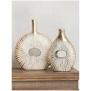 Florero Decorativo Alto de Aluminio de Lujo, Centro de Mesa Metálico Moderno para Decoración de Interiores de Sala de Estar y Hotel - Product Image 2