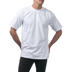 <b>Men</b> <b>White</b> Regular Fit <b>Short</b> <b>Sleeve</b> O-Neck T-<b>Shirt</b> 100% Cotton Jersey Fabric Casual Style Solid Color Knitted Front Quick Dry - Product Image 1