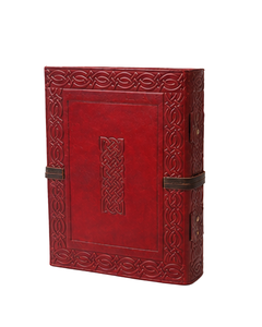 Genuine Leather <b>Journal</b> with Celtic Knot Embossing – Deckle Edge Pages, Wrap Closure Handmade Antique Vintage Bound Notebook - Product Image 6