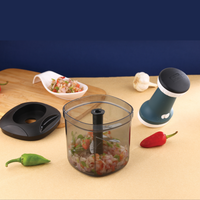 Penggiling Makanan Mini Multifungsi Manual Heavy Duty Turbo untuk Sayur dan Buah, Bilah Baja Tahan Karat, Bodi Plastik Food Grade, Mudah Digunakan