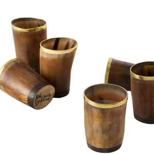 La Mejor Jarra de Cuerno Vikinga con Base de Madera, Hecha a Mano, de Lujo, con Capacidad de 600 ml, para Fiestas, a Precio de Mayoreo - Product Image 1