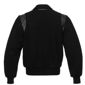 Chaqueta Varsity Retro de Lana para Hombre con Mangas Completamente Negras, Logotipo Personalizado Bordado, Capucha y Cuello Alto, Chaqueta Delgada de Invierno - Product Image 2