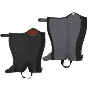 OEM Custom Genuine Leather <b>Half</b> <b>Chaps</b> Soft Cowhide Equestrian Riding Gaiters Professional Horse <b>Chaps</b> LHC-0047 - Product Image 2