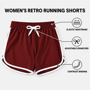 Shorts de sport pour femmes, shorts de yoga, shorts de course, amples, décontractés, respirants, en tissu tricoté, shorts de jogging classiques - Product Image 2