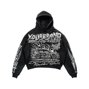 Ensemble de survêtement personnalisé pour homme, hiver, en coton 100% (300-500 g/m²), coupe ample, molletonné, avec sweat à capuche imprimé DTG, style crocheté et évasé - Product Image 4