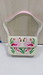 Handcrafted Luxury Beaded Sling Shoulder Bag Vintage Style Embroidery <b>Charm</b> Purse Women's Artistic Beaded Shoulder Handbag Flora - Product Image 3