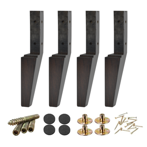 Pieds de canapé extra-hauts en bois massif avec support métallique, pieds de meubles en bois de remplacement, fourniture d'usine OEM - Product Image 1