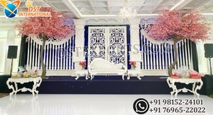 Décoration de scène de mariage asiatique style Palais Impérial, aménagement de mariage thème victorien blanc, scène de réception de mariage de luxe style Bollywood USA - Product Image 5